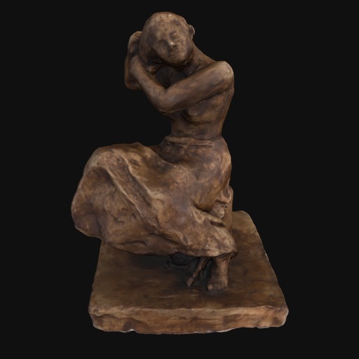 bronze sculpture of nude female form.