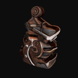 abstract brown sculpture of figure