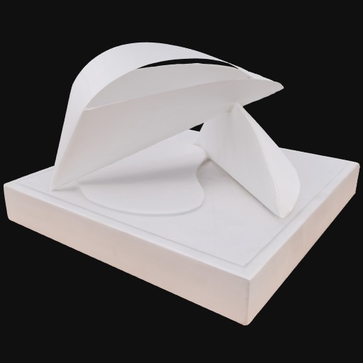 arched white architectural model on white base.