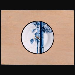 Circular Image of blue and white bamboo shoot