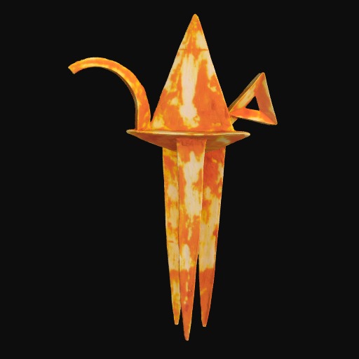 Abstract orange and yellow triangular sculpture