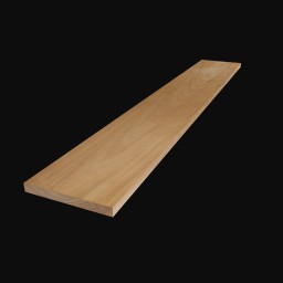 long flat wooden plank on black background