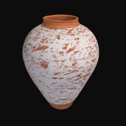 Bulbous ceramic vase with white painted texture