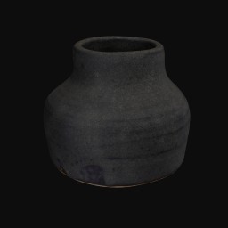 black textured ceramic sculpture