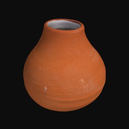 rounded orange ceramic sculpture