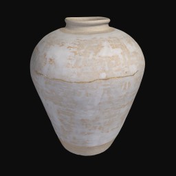Grey/white ceramic bulbous vase